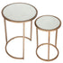Tatiana Mirrored Nesting Side Tables Antique Gold
