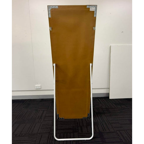 Ceduna White Wood Full Length Mirror with Gold Accents - Freestanding Rectangular Mirror