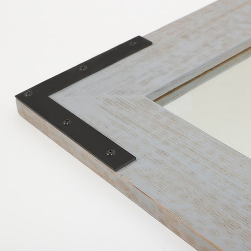 Narrow stainless steel side view of Spiegel full-body mirror
