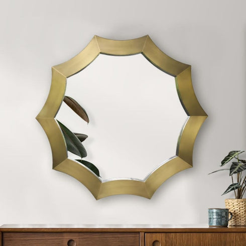 Maribelle Stainless Steel Round Wall Mirror