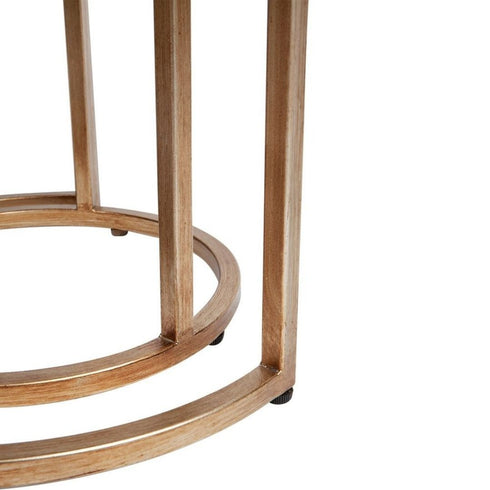 Tatiana Mirrored Nesting Side Tables Antique Gold