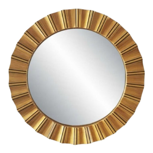 Marletta Antique Gold Round Wall Mirror