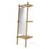 Noble Solid Oak Ladder Mirror with Shelf - Leaning Floor Mirror Storage Rack Design