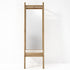 Noble Solid Oak Ladder Mirror with Shelf - Leaning Floor Mirror Storage Rack Design