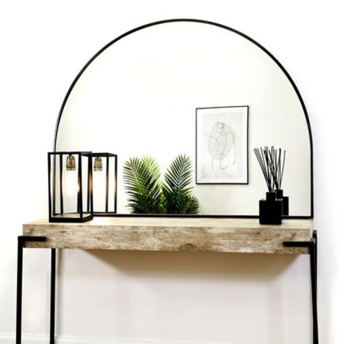 Ansel Arched Black Wall Mirror - Modern Bathroom Vanity Mirror