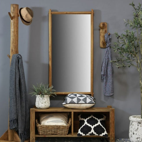 Toorak Recycled Pine Wall Mirror - Rustic Timber Frame Entryway or Hallway Mirror