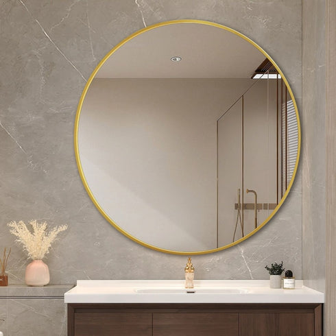 Solea Rose Gold Round Wall Mirror