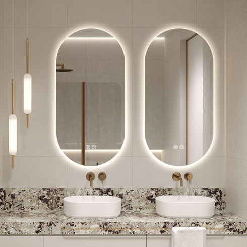 Elda Frameless Oval Backlit LED Wall Mirror