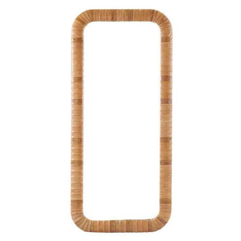 Large 90x200cm leather wall mirror styled in modern interior