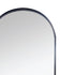 Side view of Marika Arch Black Wall Mirror highlighting slim metal frame