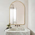 Close-up of gold aluminium frame with 5mm silver mirror glass