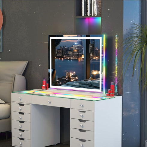Waru Hollywood Vanity Mirror with RGB & Bluetooth Speaker
