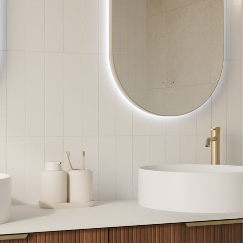 Cameryn Oval Anti-fog LED Bathroom Mirror - Brushed Gold Frame with Wave Motion Sensor