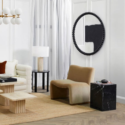 Brielle Round Wall Mirror Black