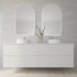 Allan Framed Anti-Fog LED Arched Bathroom Mirror - Brushed Gold with Optional Bluetooth Speaker