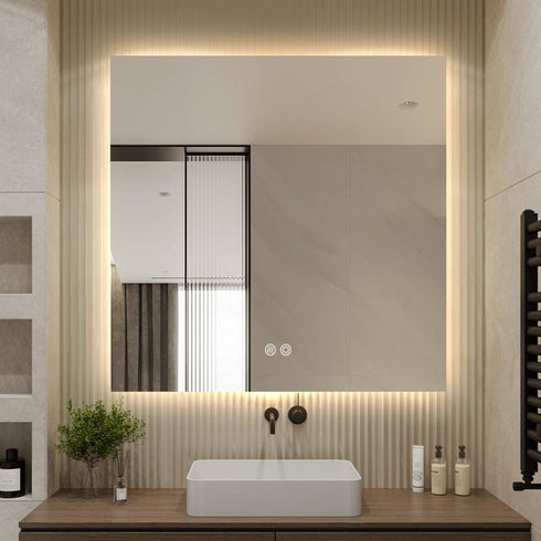 Lorne Frameless Backlit LED Square Bathroom Mirror