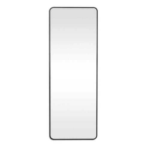 Caelan black full-length freestanding mirror with rounded edges