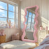 Wavy Teddy Velvet Full Length Pink Wall Mirror