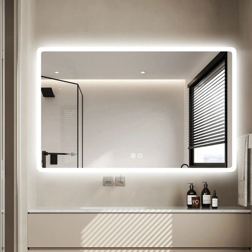 Tamsin Rectangular Frameless LED Frosted Bathroom Mirror