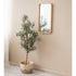 Eamon Rectangular Rubberwood Wall Mirror - Wood Frame Modern Mirror