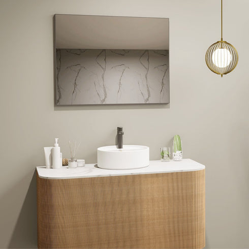 Raelene Rectangular Aluminium Framed Brushed Gunmetal Bathroom Mirror