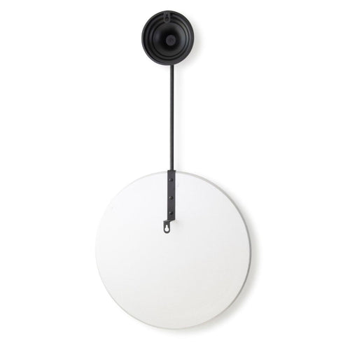 Nerida Round Drop Wall Mirror with Black Metal Clip