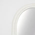 Side view of Flora Arched White Wall Mirror showing slim frame profile
