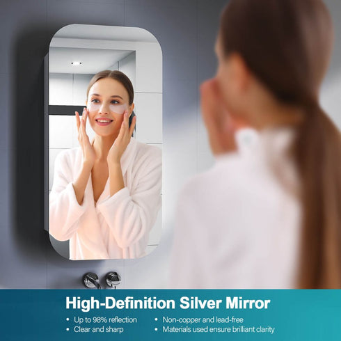 Eclat Bathroom Wall Mirror Rectangle Shaving Cabinet