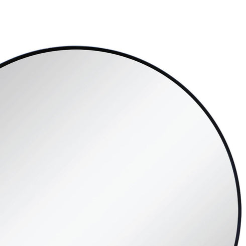 Side angle view of Celina mirror showing slim black frame detail
