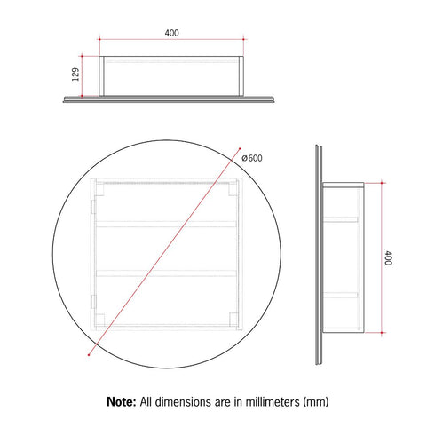 Militon Bathroom Round White Mirror Cabinet