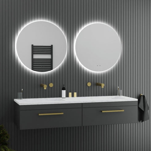 Alessio Antifog Backlit 3 Colour LED Round Bathroom Mirror With Wave Motion Sensor