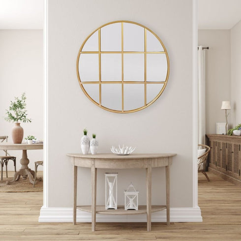 Strauss Round Gold Wall Mirror