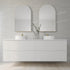 Allan Arched Brushed Gold Framed LED Bathroom Mirror with Wave Motion Sensor