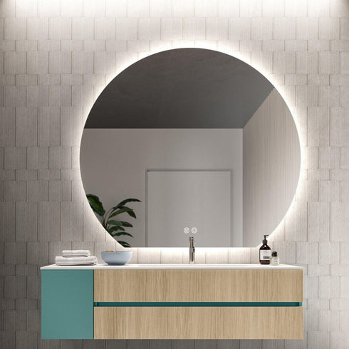 Sol Frameless Crescent Moon Backlit LED Wall Mirror