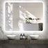 Ekaterina Rectangular Frameless Backlit LED Bathroom Mirror with Touch Switch