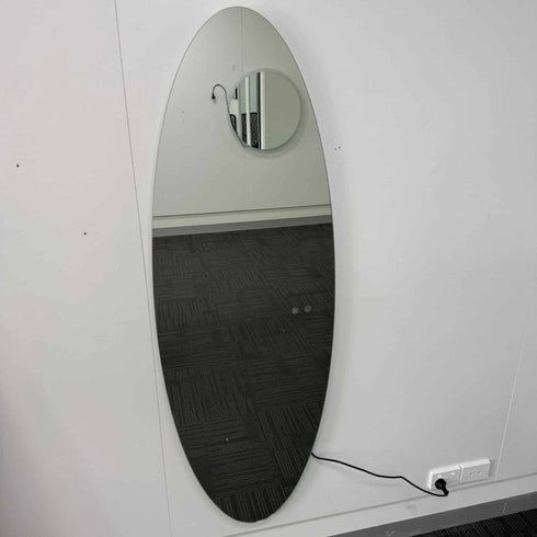 Tamworth Frameless Oval LED Wall Mirror - Tricolour Dimmable Glow Mirror