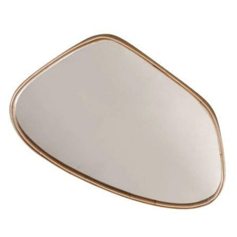 Onyx Natural Rattan Pebble Shape Wall Mirror - Light Beige Organic Decorative Mirror