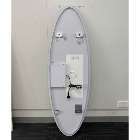 Tamworth Frameless Oval LED Wall Mirror - Tricolour Dimmable Glow Mirror
