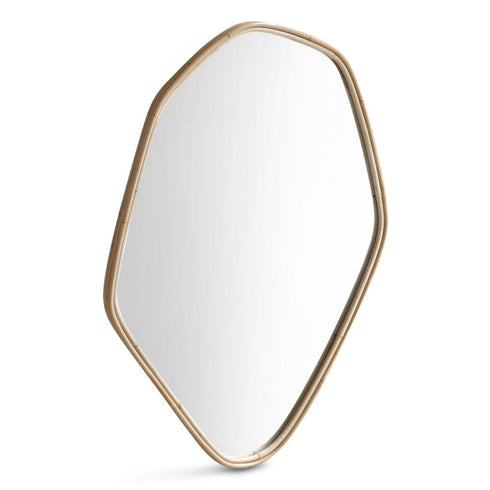 Merrick Teardrop Rattan Wall Mirror - Natural Organic Shape Decorative Mirror