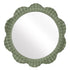 Yindi Rattan Scallop Green Round Wall Mirror