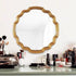 Soraya Vintage Wavy Round Wall Mirror Gold
