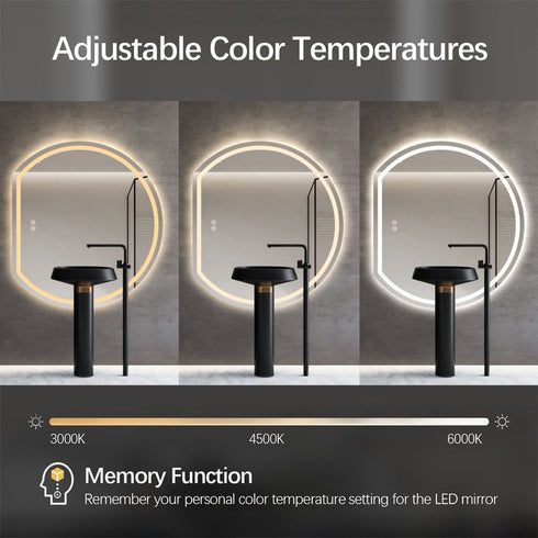 Wategos Crescent Shape Left Cut Moon Frontlit Frosted LED Bathroom Mirror