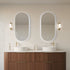 Cameryn Oval Anti-Fog LED Bathroom Mirror - Brushed Gold Frame with Optional Bluetooth Speaker