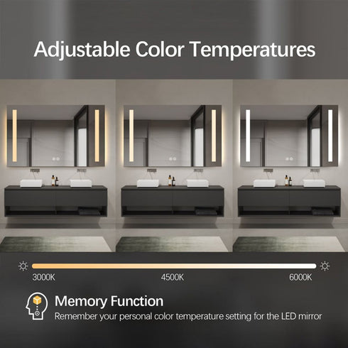Jade Frameless Double-Sided Frosted Frontlit LED Wall Mirror
