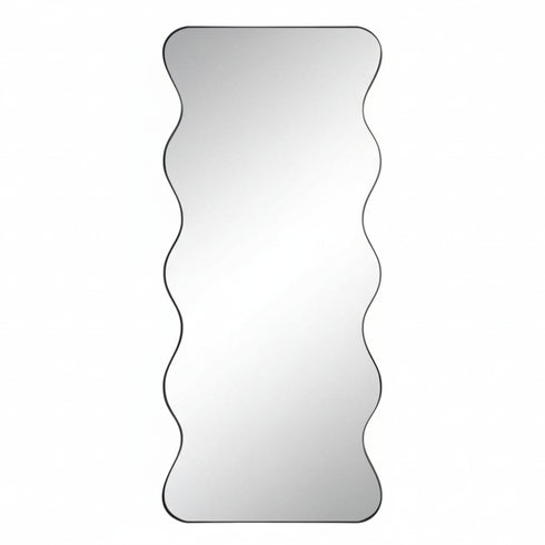 Bernadette Wavy Black Floor Mirror