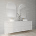 Allan Framed Anti-Fog LED Arched Bathroom Mirror - Brushed Gold with Optional Bluetooth Speaker
