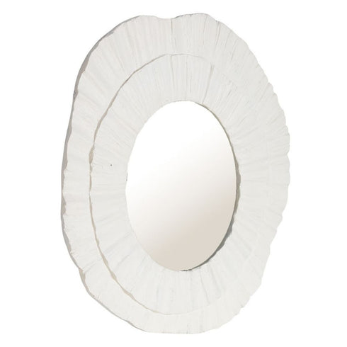 Christine White Round Wall Mirror