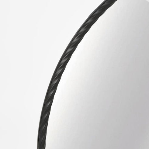 Texture and design of Loen Black Round Wall Mirror frame