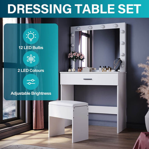 Crisial LED Dressing Table Vanity Set