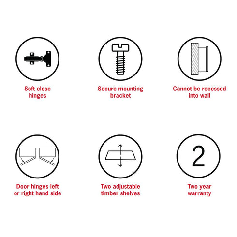 Militon Bathroom Round White Mirror Cabinet